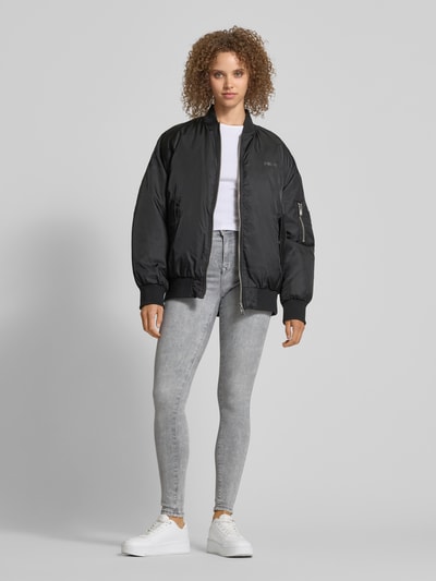 Only Skinny fit jeans in used-look, model 'POWER' Middengrijs - 1