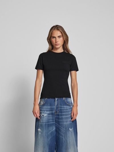 VETEMENTS T-Shirt mit Label-Stitching Black 4