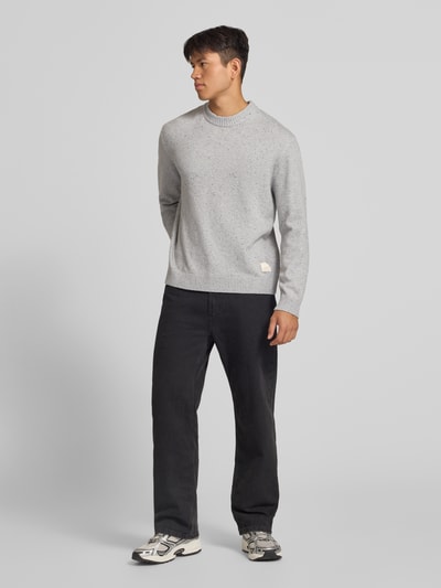 JACK & JONES Regular Fit Strickpullover mit Rundhalsausschnitt Hellgrau 1