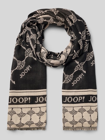 JOOP! Sjaal met labelprint Zwart - 1