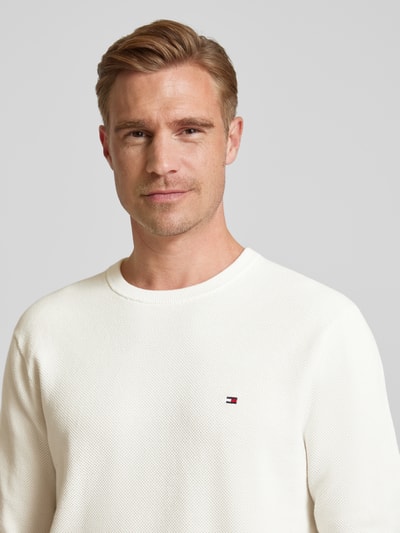 Tommy Hilfiger Gebreide pullover met ronde hals Offwhite - 3