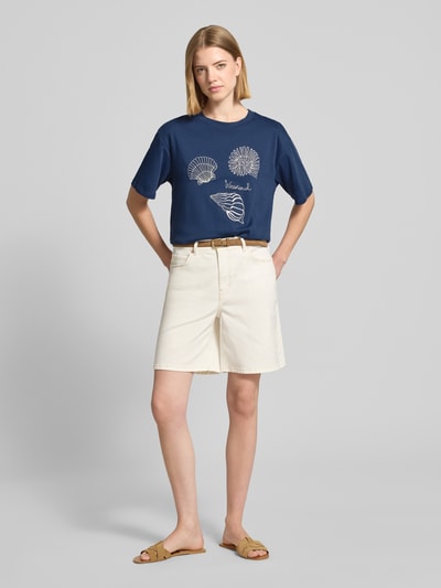 Weekend Max Mara Regular Fit T-Shirt aus reiner Baumwolle Modell 'SABATO' Dunkelblau 1