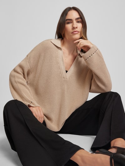 Smith and Soul Strickpullover mit V-Ausschnitt Beige 3