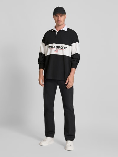 Polo Ralph Lauren Sweatshirt mit Polokragen und Label-Print Black 1