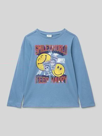 s.Oliver RED LABEL Regular Fit Langarmshirt aus reiner Baumwolle Rauchblau 1