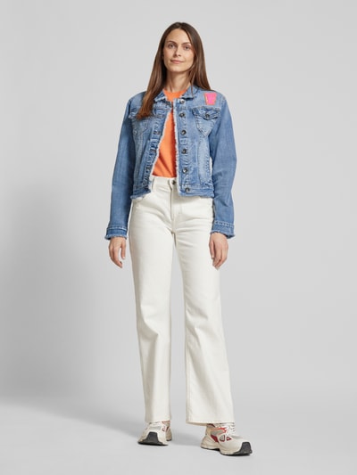 Frieda & Freddies Jeansjack met labelpatch, model 'PETTY' Blauw - 1