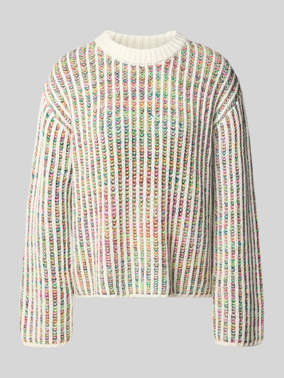 Produktfoto, Strickpullover mit Rundhalsausschnitt Modell 'ANILA' von ICHI im bunten Grobstrick mit Baumwoll-Mix und Regular Fit