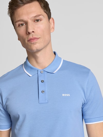 BOSS Poloshirt mit Label-Print Modell 'Parlay' Weiss 3