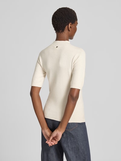 Liu Jo White Strickshirt mit Stehkragen Offwhite 5