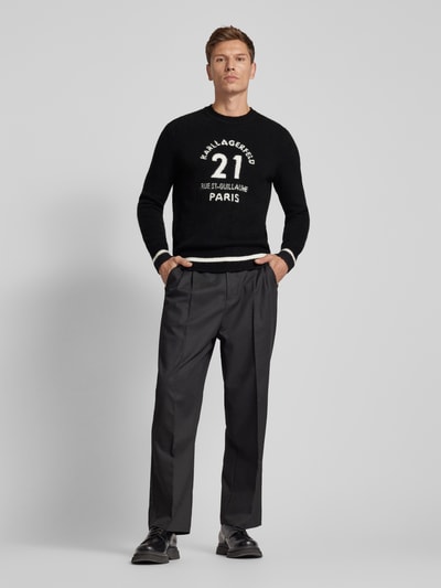 Karl Lagerfeld Gebreide pullover met labeldetails Zwart - 1