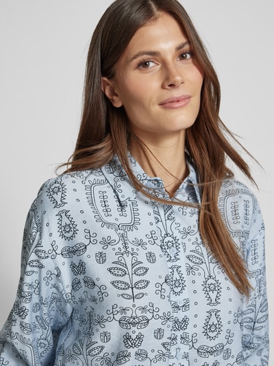 JAKE*S STUDIO WOMAN Regular Fit Bluse mit durchgehender Knopfleiste Hellblau 3