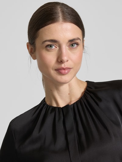 BOSS Bluzka o kroju slim fit z mieszanki jedwabiu model ‘Banorah’ Czarny 3