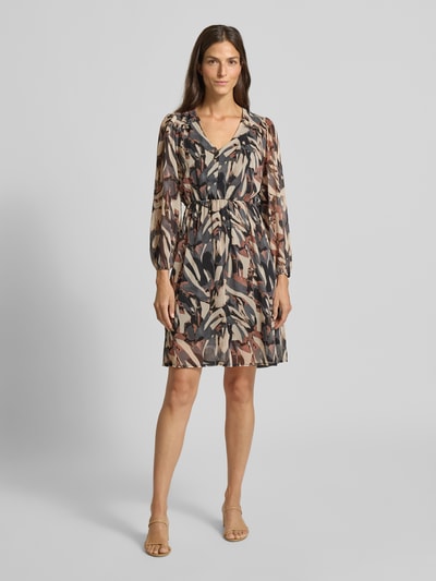 ZABAIONE Knielanges Kleid mit V-Ausschnitt Black 1