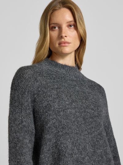 Neo Noir Oversized gebreide pullover met ronde hals, model 'Paulina' Antraciet - 3