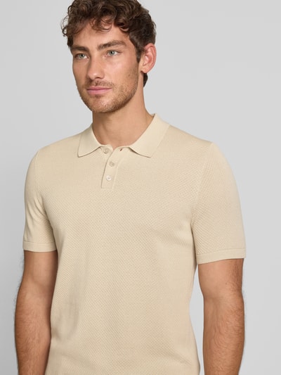 Drykorn Slim fit poloshirt met structuurmotief, model 'TRITON' Beige - 3