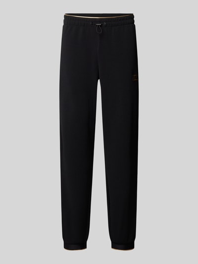 EA7 Emporio Armani Straight leg sweatpants met labelpatch, model 'GOLD LABEL' Zwart - 2