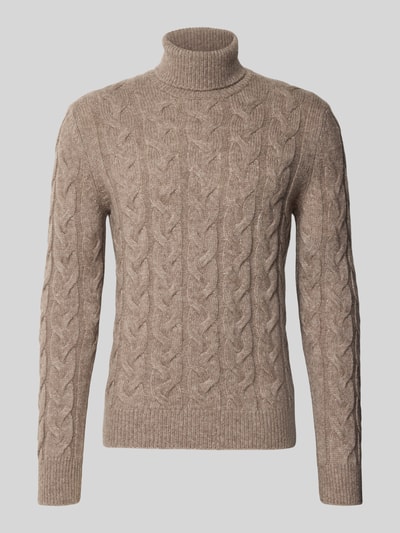 GRAN SASSO Sweter z dzianiny z golfem Piaskowy 2