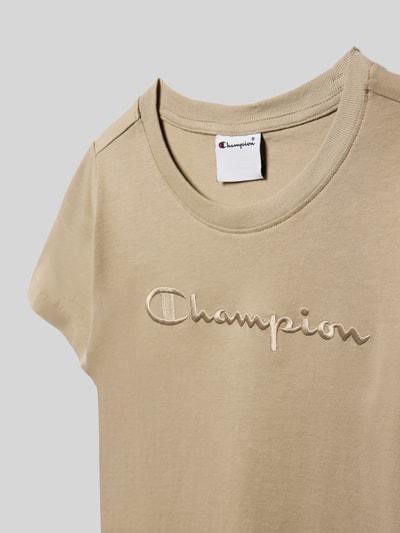 Champion Regular Fit T-Shirt mit Logo-Stitching Sand 2