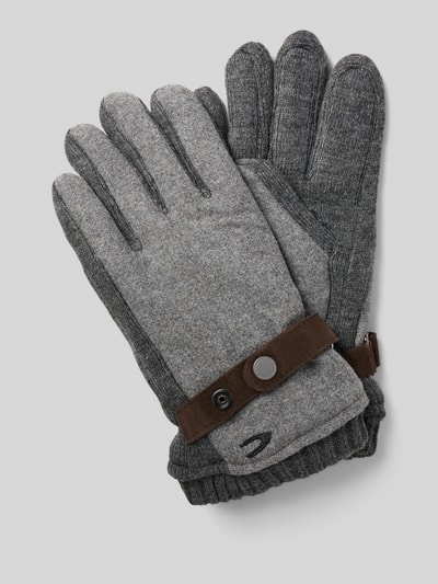 camel active Handschuhe mit Label-Stitching Mittelgrau Melange 1