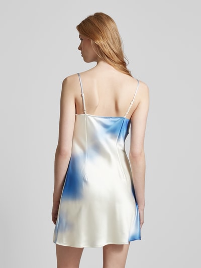 EDITED Mini-jurk in marineblauw met all-over print, model 'Jessie' Marineblauw - 5