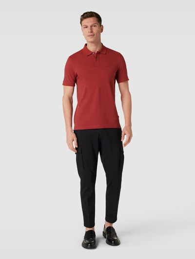 BOSS Slim Fit Poloshirt mit Label-Stitching Modell 'Pallas' Bordeaux 1