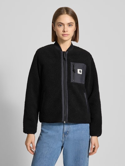 Carhartt Work In Progress Fleecejacke im Allover-Look mit Reißverschluss Modell 'Janet' Black 4