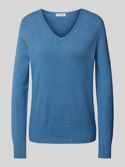 Christian Berg Woman Regular Fit Strickpullover mit V-Ausschnitt Rauchblau Melange 2