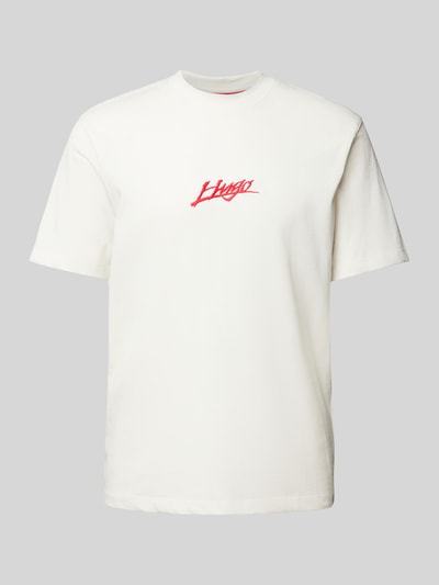 HUGO Regular fit T-shirt met ronde hals, model 'Dlogotee' Offwhite - 2