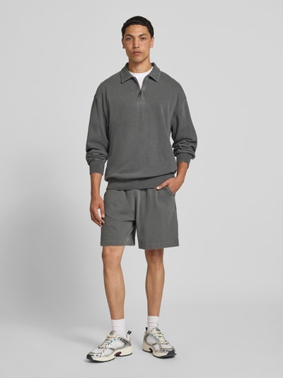 Carhartt Work In Progress Sweatshirt mit Polokragen Anthrazit 1