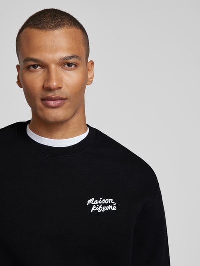 MAISON KITSUNE Sweatshirt mit Label-Stitching Black 3