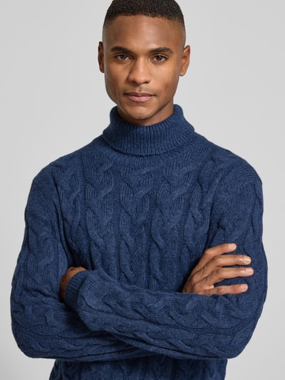 GRAN SASSO Sweter z dzianiny z golfem Jeansowy niebieski 3