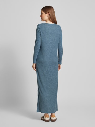 ICHI Strickkleid mit V-Ausschnitt Modell 'YOSE' Rauchblau 5