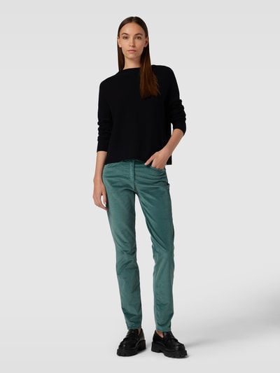 Brax Broek van corduroy in effen design, model 'SHAKIRA' Groen - 1