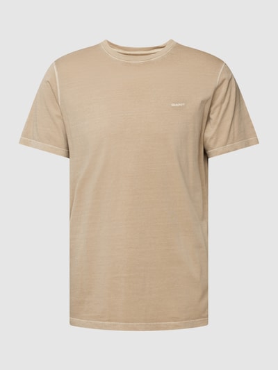 Gant T-shirt met labelstitching Beige - 2