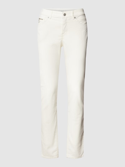 MAC Hose mit Label-Patch Offwhite 2