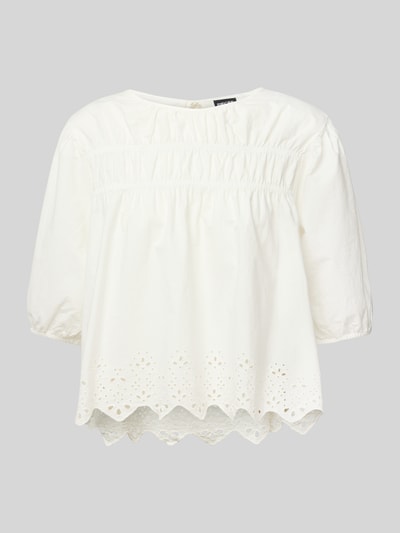 Pieces Szorty o kroju relaxed fit z czystej bawełny model ‘SALMINA’ Złamany biały 2