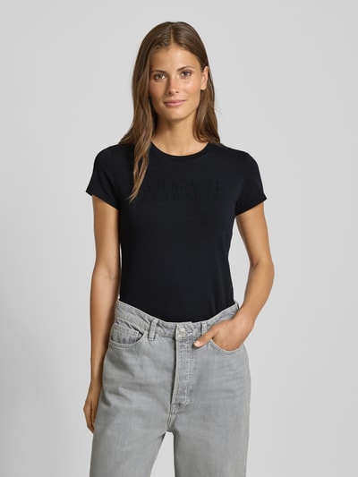 ARMANI EXCHANGE T-shirt z detalem z logo Czarny 4