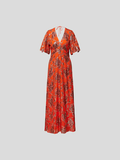 Bash Maxikleid mit Allover-Muster Orange 2