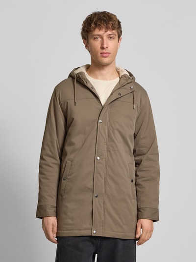ONLY & SONS Regular Fit Parka mit Teddyfellbesatz in der Kapuze Modell 'ALEXANDER' Mittelbraun 4
