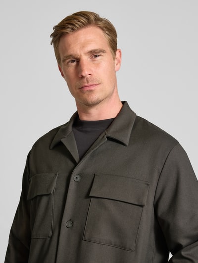 Antony Morato Regular fit overhemdjack met reverskraag Olijfgroen - 3