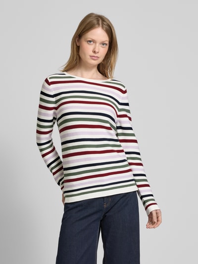 Tom Tailor Regular Fit Strickpullover aus reiner Baumwolle mit gerollten Abschlüssen Gruen 4