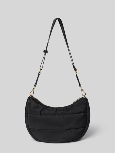 Produktfoto, Shoulder Bag in Stepp-Optik Modell 'Buddy' von Hey Marly in Schwarz, goldene Details, abnehmbarer Schulterriemen, strukturierte Oberfläche