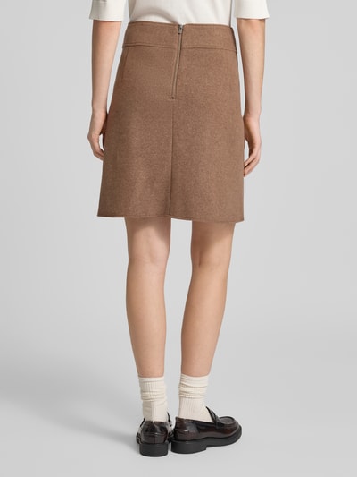 Christian Berg Woman Knielange rok met brede band Cognac - 5