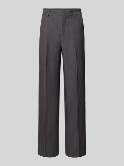 Only Wide leg broek met viscose, model 'HATTIE-LANA' Antraciet gemêleerd - 2