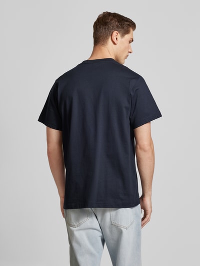 G-Star Raw T-Shirt mit Label-Print Dunkelblau 5