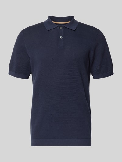 Christian Berg Men Koszulka polo o kroju slim fit z fakturowanym wzorem Granatowy 2