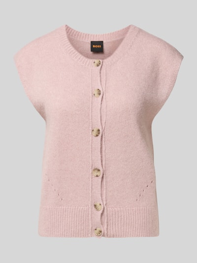 BOSS Orange Relaxed Fit Strickweste mit Woll-Alpaka-Anteil Modell 'FOLDERIO' Rosa 2