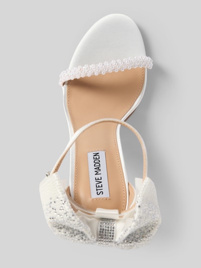 Steve Madden Sandalette mit Perlen und Pfennigabsatz Modell 'BELLAROSA' Offwhite 3