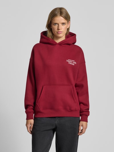 ANOTHER COTTON LAB Oversized Hoodie mit Statement-Print Modell 'Dinner' Bordeaux 4