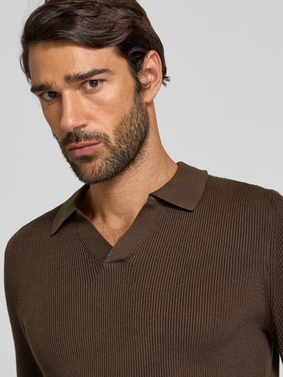 Lindbergh Relaxed Fit Pullover mit Strukturmuster Mittelbraun 3